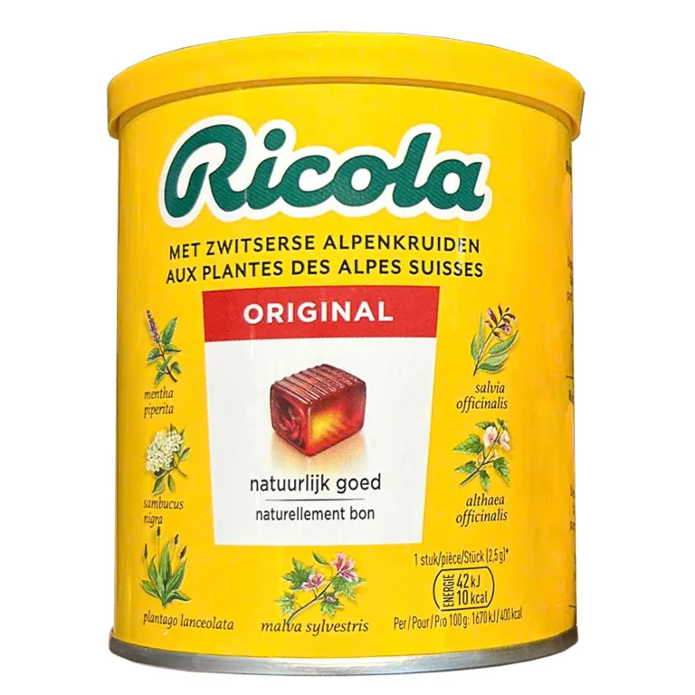 Kẹo Ngậm Ho Ricola Không Đường Chiết Xuất Thảo Dược Hỗ Trợ Giảm Ho, Dịu Đau Rát Họng Nhập Khẩu Thụy Sĩ